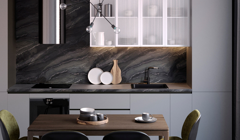 Мебельный щит 3000х600х4,5мм Слотекс е2 №8111/Pt Azurita black